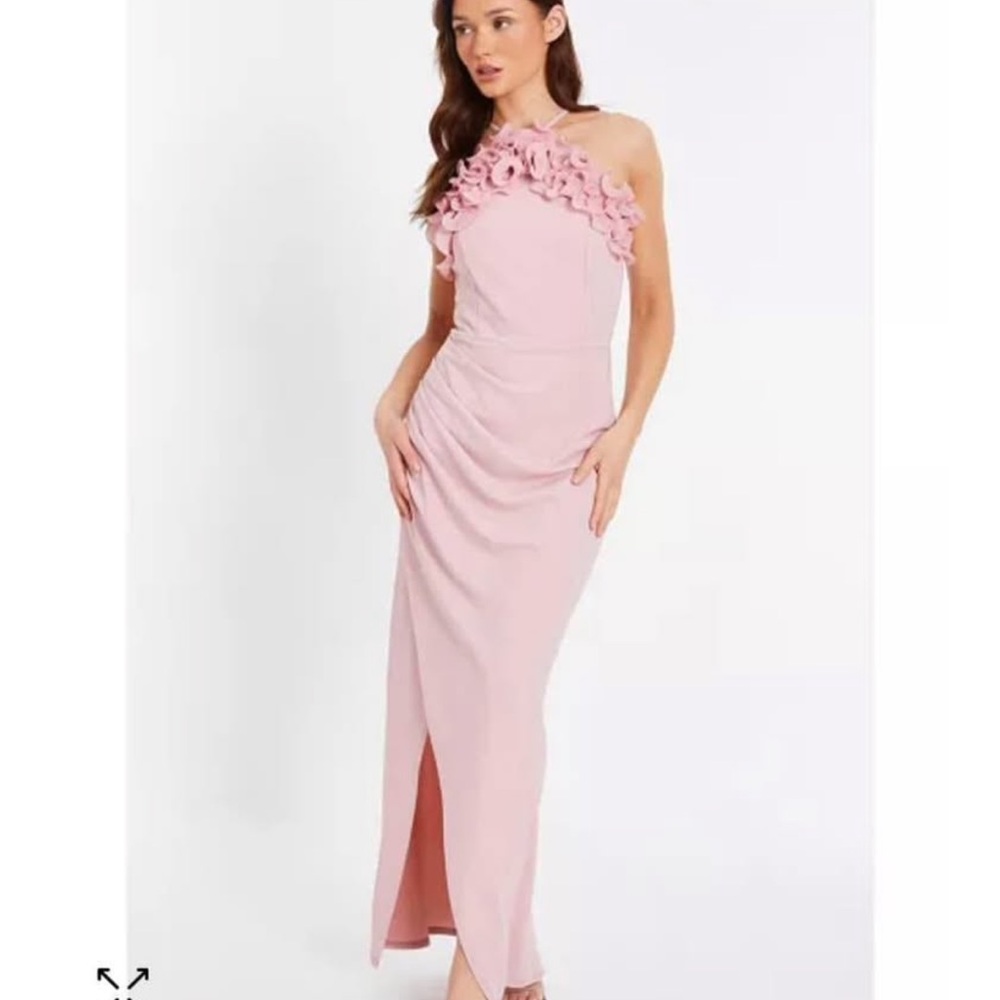 Elegant Pink Floral Women's Dress
